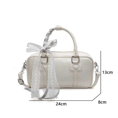 Y2K Bowling Bag – PU Leather Shoulder & Crossbody Handbag