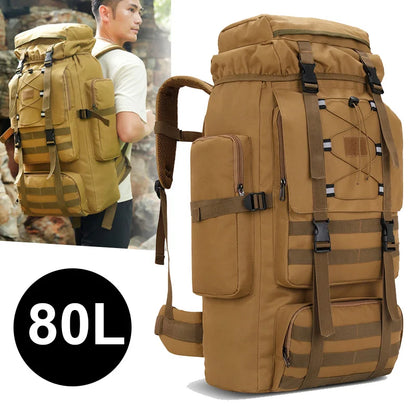 80L Large Hiking Backpack for Men – Camping & Mountaineering