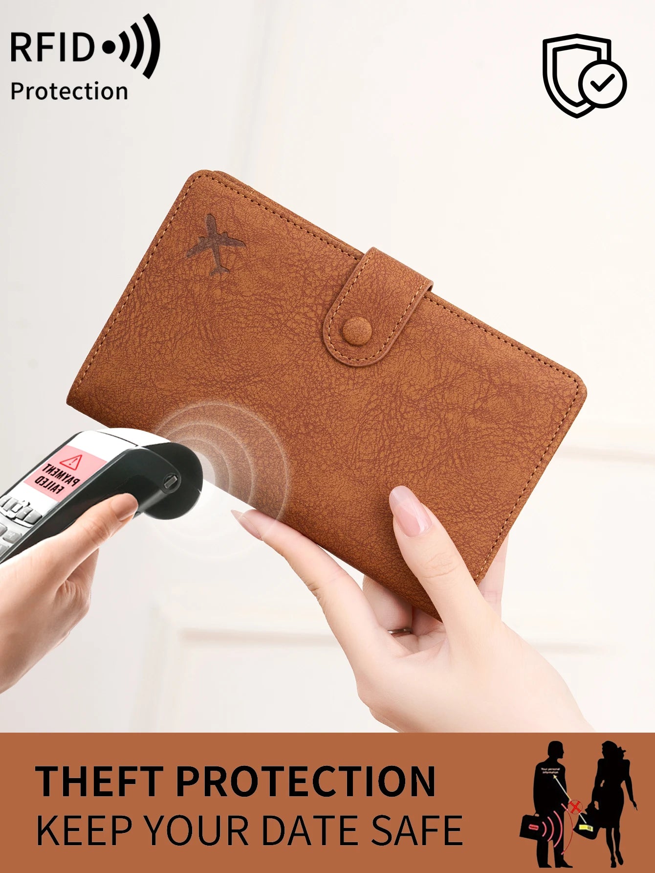 RFID Passport Wallet – Multifunctional Travel Holder with Airplane Design