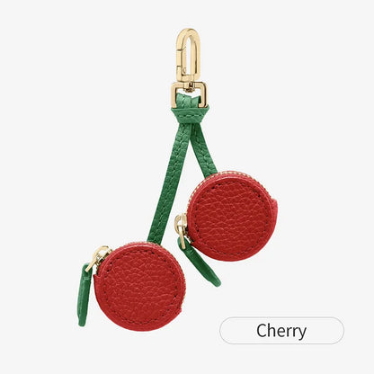 Fruit Coin Purse Keychain – Cute Mini Leather Zipper Pouch