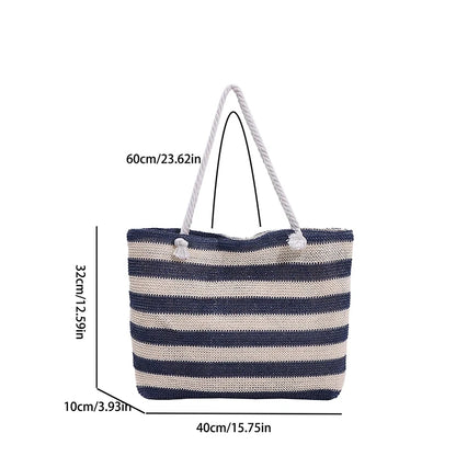 Large Straw Beach Tote Bag – Women's Summer Shoulder Bag