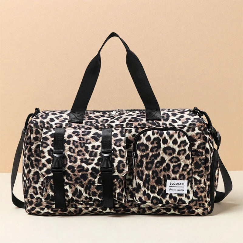 Zebra Print Sports Gym Bag with Shoe Compartment