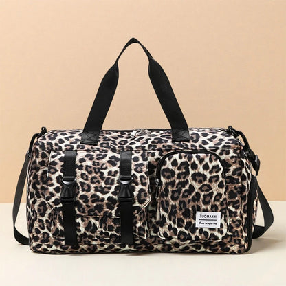 Zebra Print Sports Gym Bag with Shoe Compartment