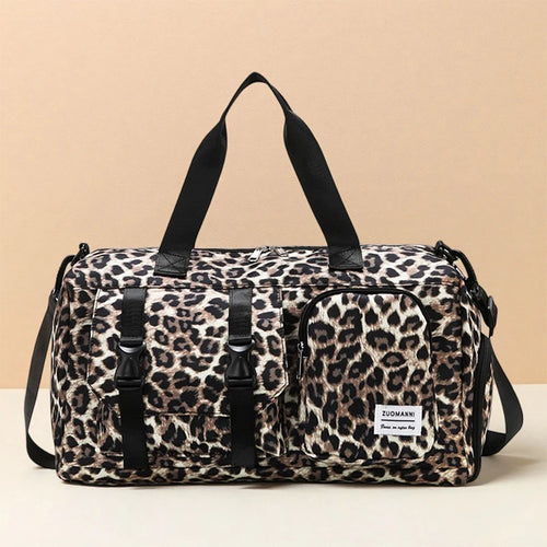 Zebra Print Sports Gym Bag with Shoe Compartment