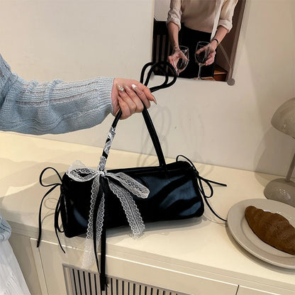 Bow Shoulder Bag – Elegant PU Leather Ballet Style Handbag