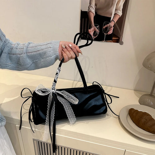 Bow Shoulder Bag – Elegant PU Leather Ballet Style Handbag