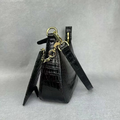 Crocodile Leather Shoulder Bag – Women's Luxury Underarm Handbag
