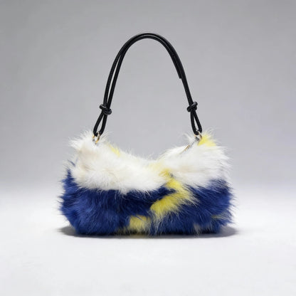 Luxury Europe America Women Real Fox Fur Bag Messenger Chain Shoulder Ladies Tote Handbag Crossbody