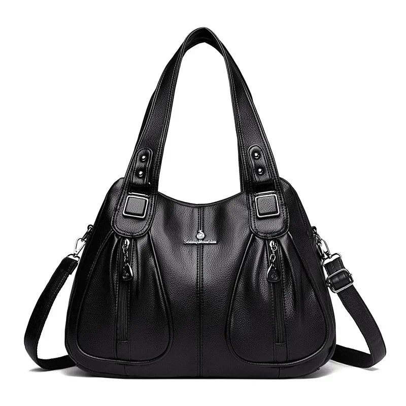 Leather Tote Shoulder Bag for Women – Large Crossbody Handbag