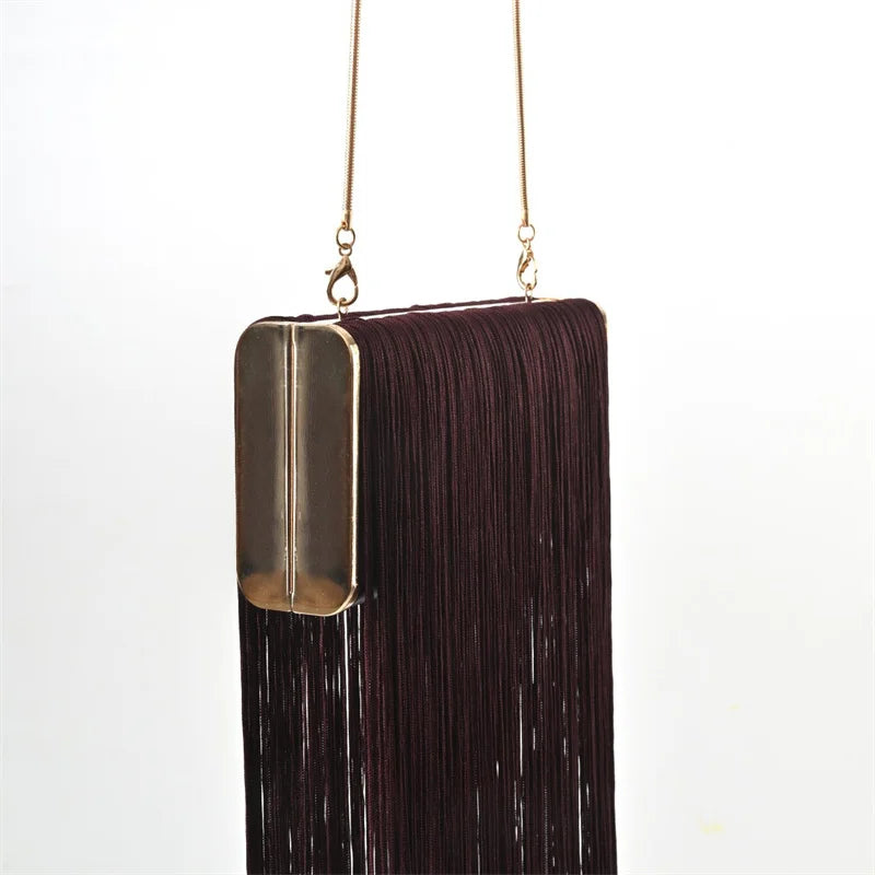 Long Tassel Evening Clutch Bag – Women's Luxury Wedding Party Purse