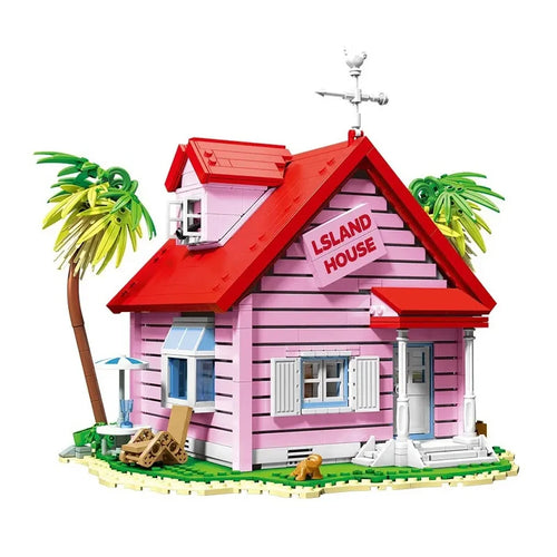 Pink Island House Building Blocks Set – 1434 Pcs Seaside Villa Model