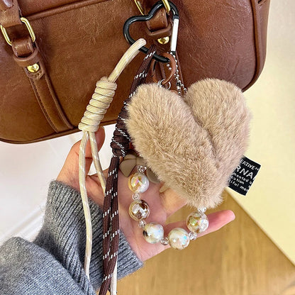 Heart Shaped Keychain Pendant – Leather, Plush & Silicone Charm for Women & Couples