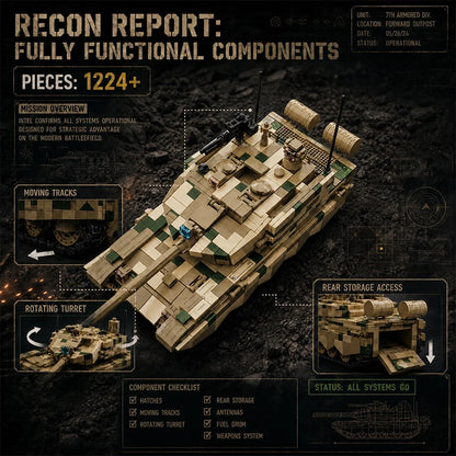 Military Army Tank MOC Building Blocks Set with Soldier Figures