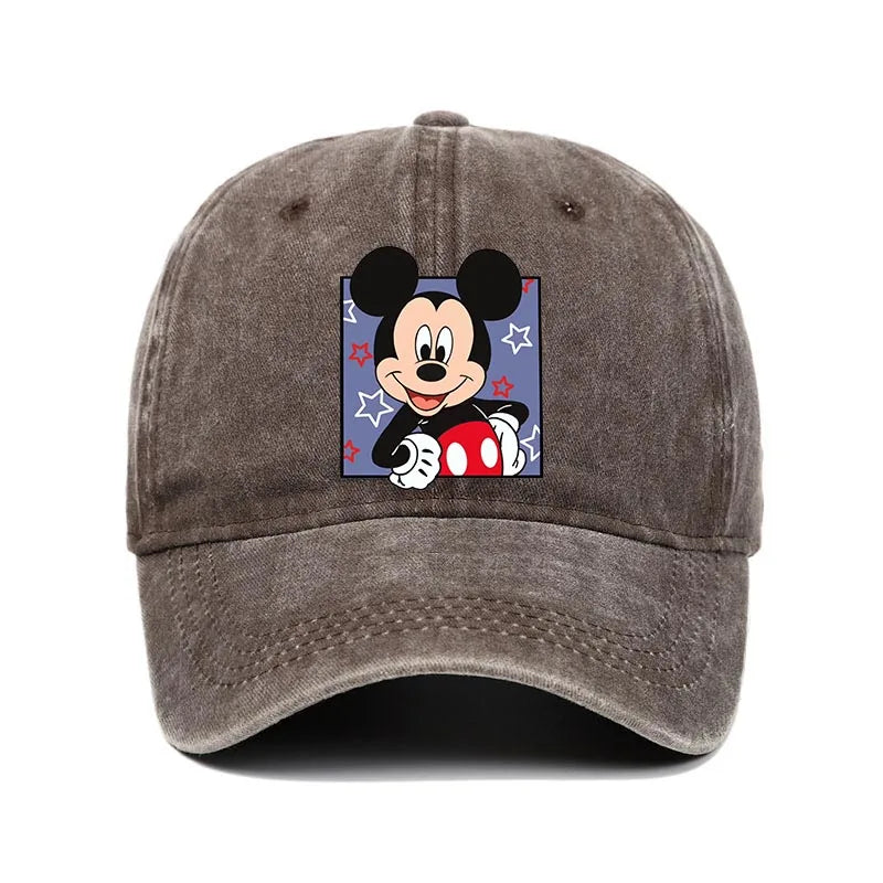Cartoon Print Washed Baseball Cap – Unisex Vintage Snapback Hat