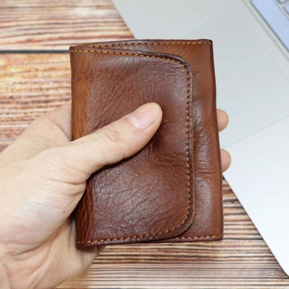 Genuine Leather Compact Wallet for Men & Women