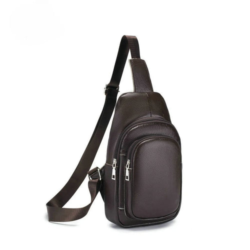 Genuine Leather Men's Sling Chest Bag – Crossbody Pack