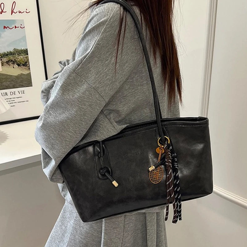 PU Leather Women's Shoulder Bag – Large Capacity Crossbody Tote