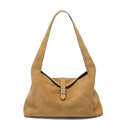 Suede Leather Crossbody Bag - Soft Cowhide Shoulder Bag for Women