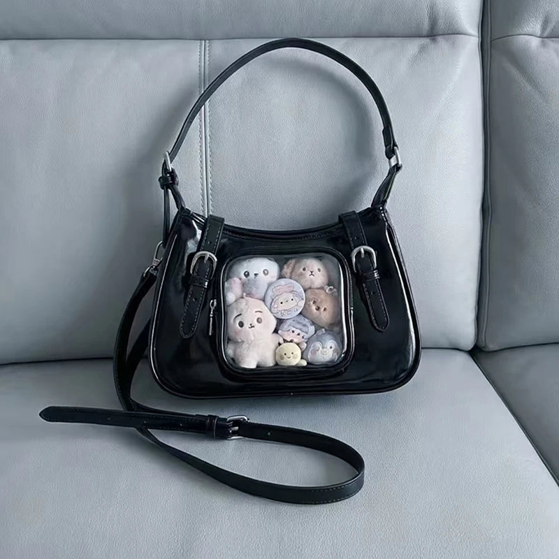 Cute Ita Shoulder Bag with Transparent Window – Idol Card Display Purse