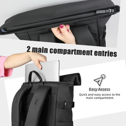 Expandable Travel Backpack for Men – Waterproof 17" Laptop Hiking Rucksack
