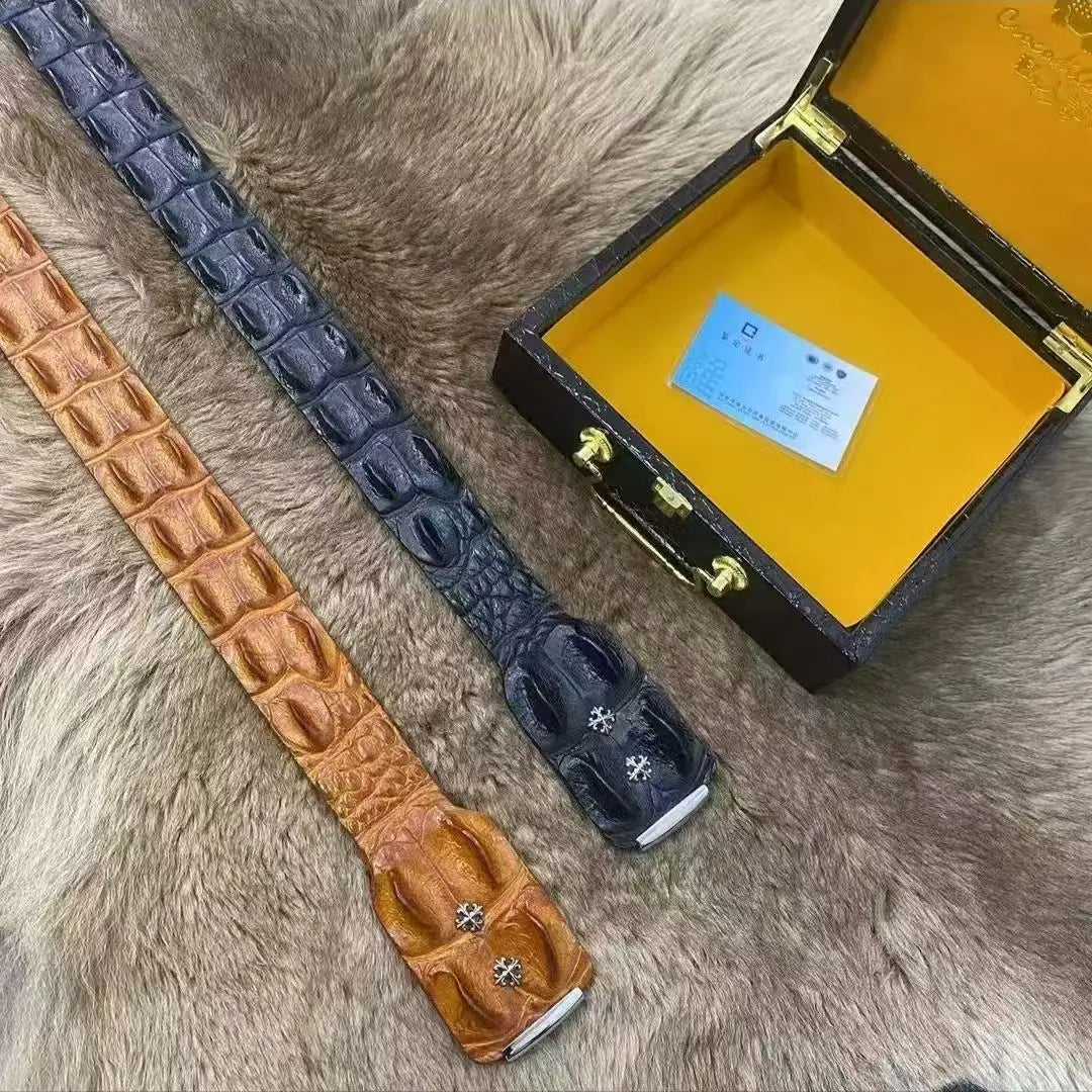 Crocodile Leather Belt for Men – Luxury Genuine Skin
