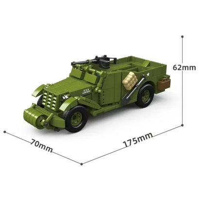 M3 Scout Car & Artillery Building Blocks Military MOC Set for Kids