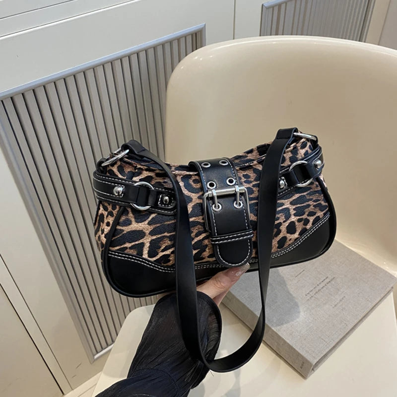 Leopard Print Shoulder Bag for Women