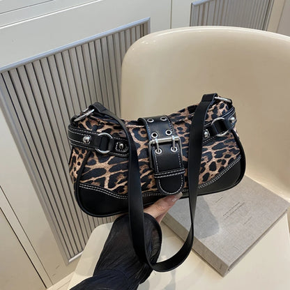 Leopard Print Shoulder Bag for Women