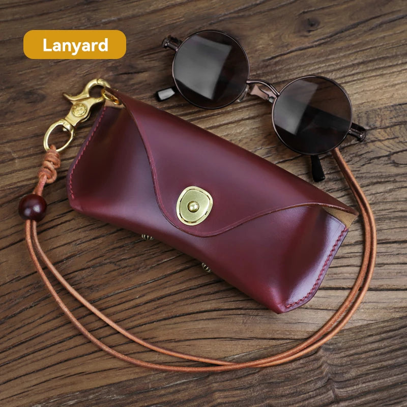 Handmade Genuine Leather Sunglasses Case for Men