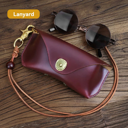Handmade Genuine Leather Sunglasses Case for Men