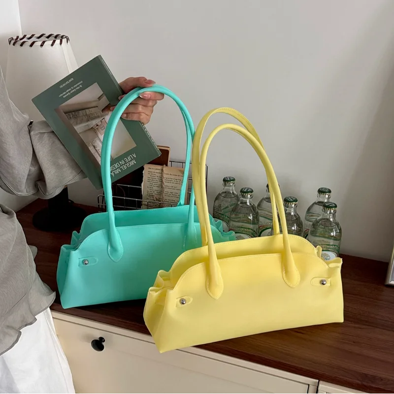 Transparent Jelly Handbag Candy Color Tote Bag Korean Zipper Waterproof Shoulder Women Summer Casual