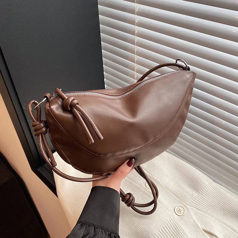 Women's Dumpling Crossbody Bag – Soft PU Leather Shoulder Bag