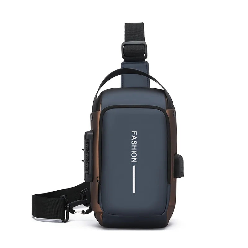 Men's Anti-Theft Sling Bag with USB Charging Port – Crossbody Chest Pack