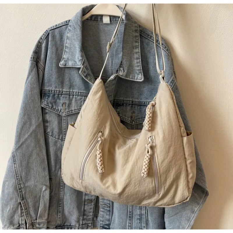 Women's Nylon Crossbody Shoulder Bag – Lightweight Travel Commuter Tote