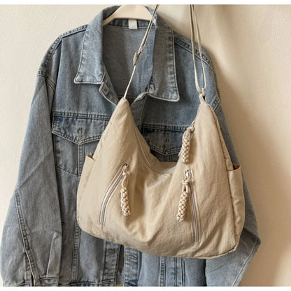 Women's Nylon Crossbody Shoulder Bag – Lightweight Travel Commuter Tote