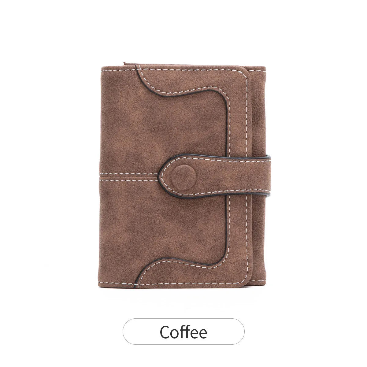 Women's Bifold Snap Wallet – Compact Vintage Short Purse