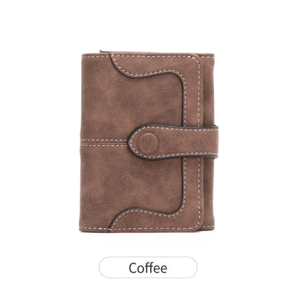 Women's Bifold Snap Wallet – Compact Vintage Short Purse