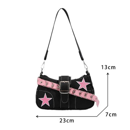 Y2K Retro PU Leather Shoulder Bag – Vintage Crossbody Underarm Bag