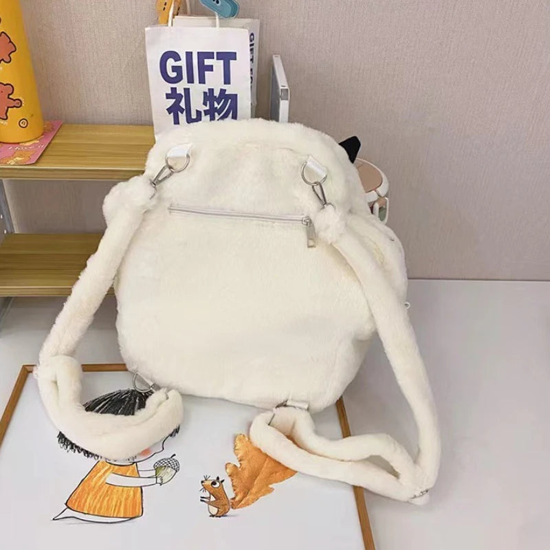 Cat Paw Plush Crossbody Bag – Cute Furry Shoulder Purse