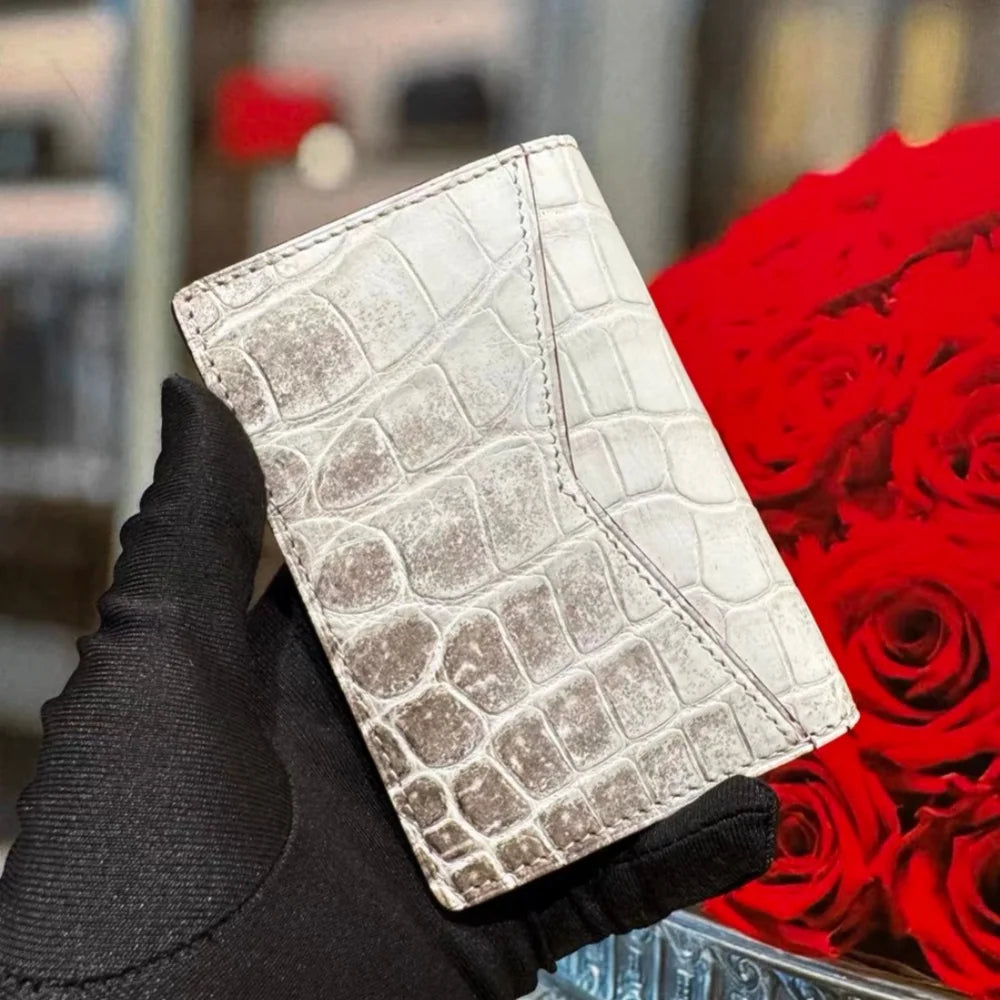 Himalayan Crocodile Leather Card Case – Unisex Credit Card Holder