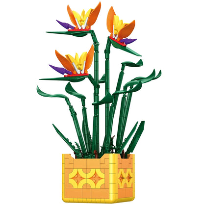 Flower Bouquet Building Blocks – Potted Plant Home Decor Set