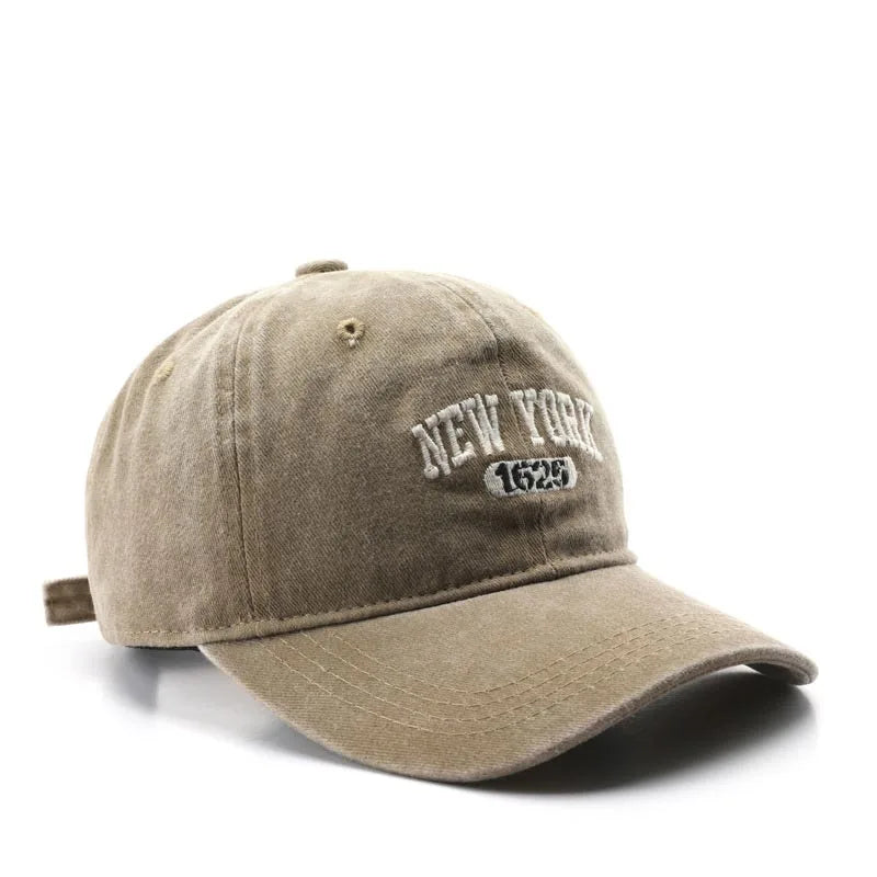 New York 1625 Vintage Washed Baseball Cap – Unisex Retro Snapback Hat