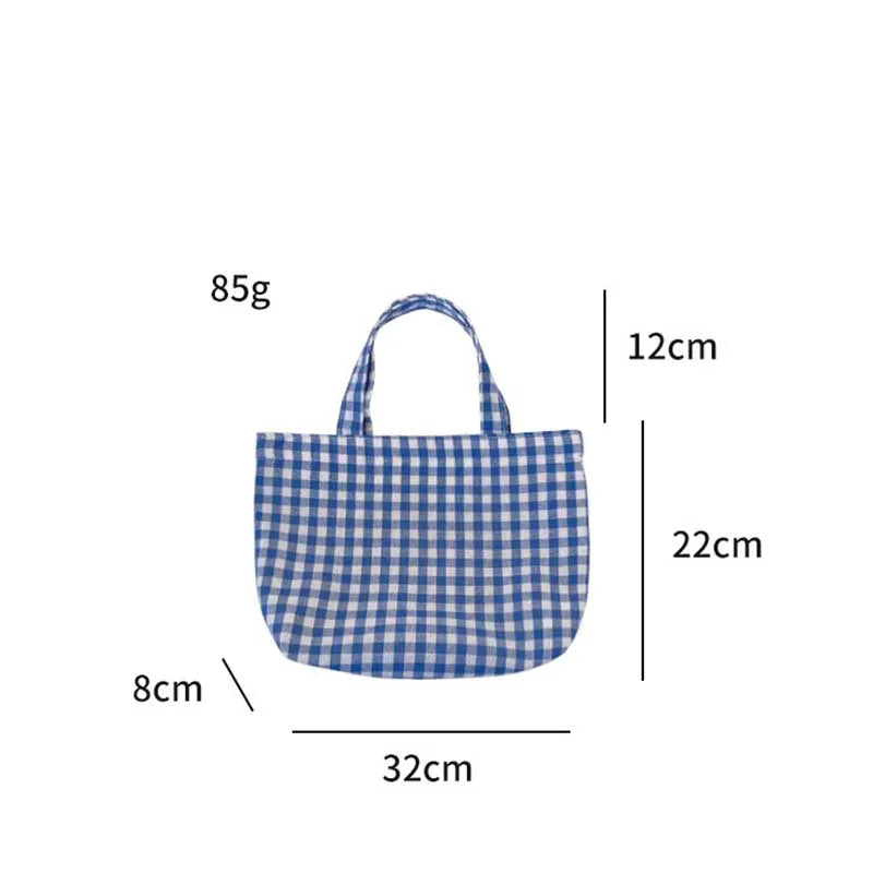 Women's Plaid Tote Bag – Small Retro Shoulder Purse Bento Handbag