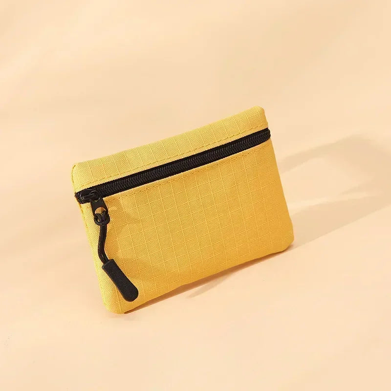 Canvas Mini Coin Purse – Zipper Pouch for Keys, Cards & Cash