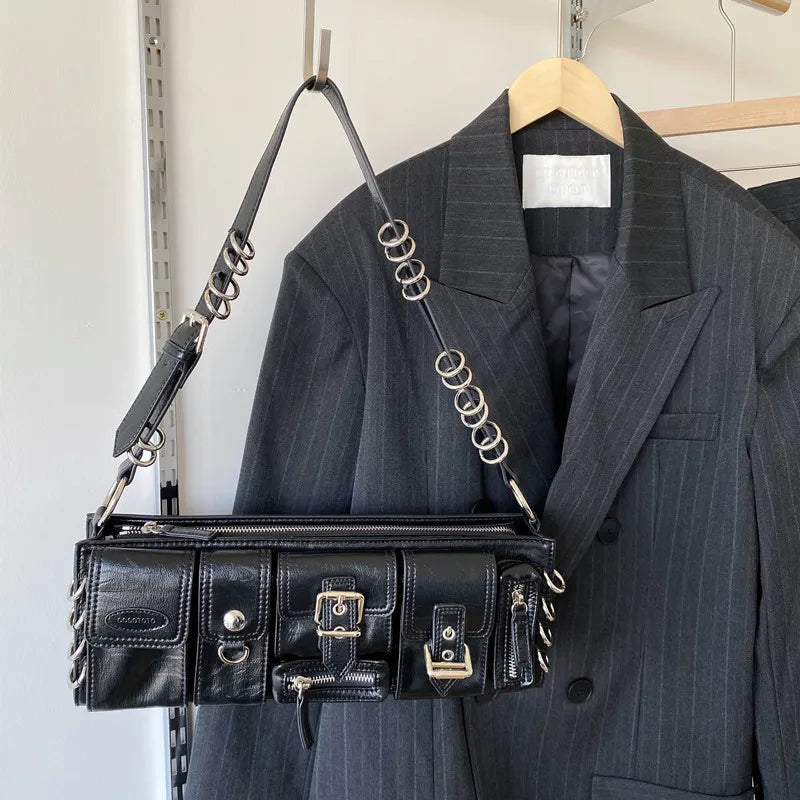 Vintage Handbags Women Half-Moon Leather Hasp Shoulder Crossbody Bag Luxury Designer Ladies Underarm
