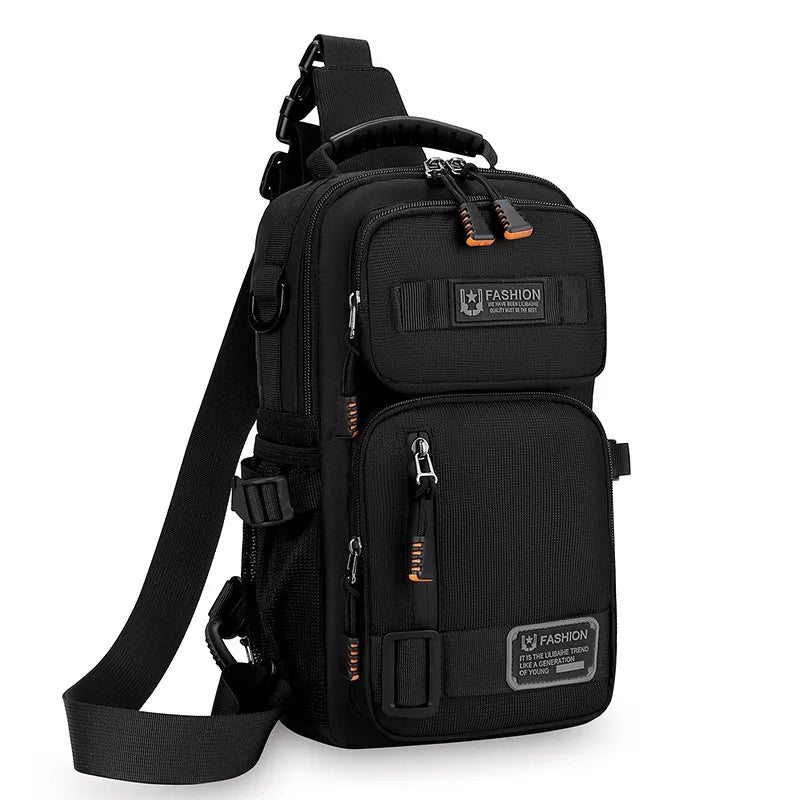 Men's Crossbody Chest Bag – Oxford Sling Pack with Multi-Pockets