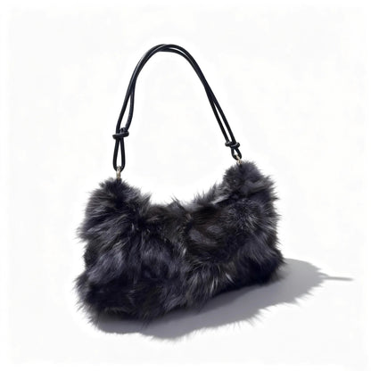 Real Fox Fur Woman Ladies Crossbody Bags Designer Luxury Handbags Women Handbag Shoulder Bag Fuzzy