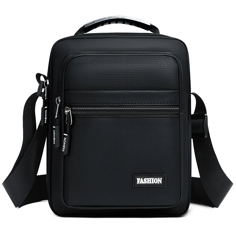 Men's Oxford Shoulder Bag – Multi-Pocket Messenger Handbag