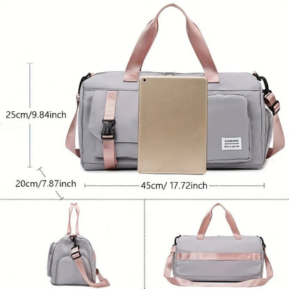 Women's Nylon Gym Bag with Shoe Compartment – Fitness Duffel