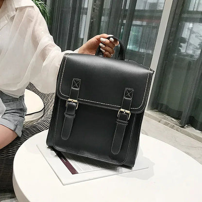 Vintage PU Leather Backpack for Women – Shoulder Bag